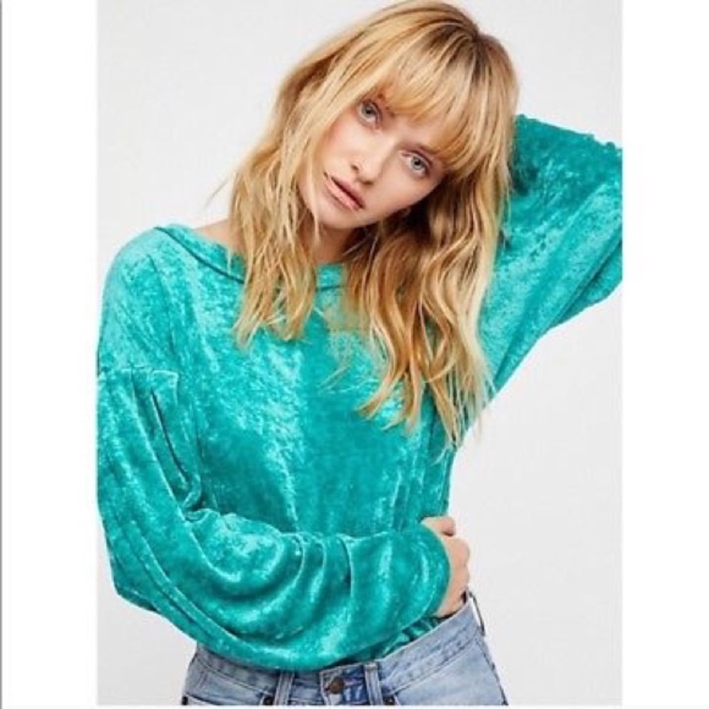 Free People Crushed Velvet Sweater - Picture 8 of 8